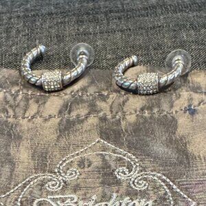 Brighton Silver Twisted Hoop Earrings